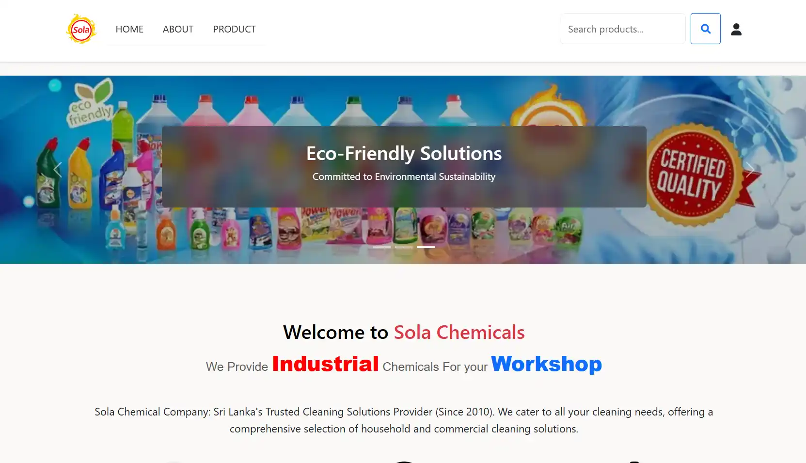 Sola Chemicals Ecommerce Platform